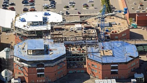 Aerial view of a completed project